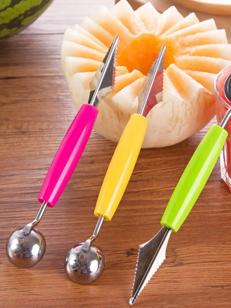 

Fruit Platter Carving Knife Melon Spoon Ice Cream Dig Scoop Watermelon Kitchen DIY Cold Dishes Gadgets Slicer Tool Kitchen Acces