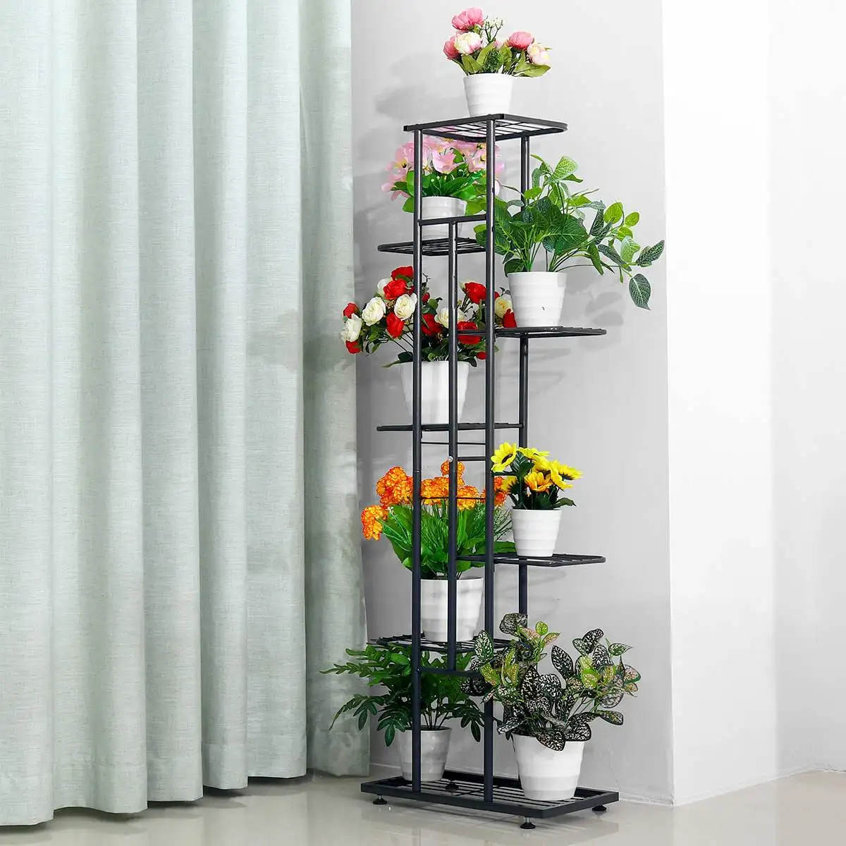 7Layers Multifunction Removable Storage Shelf Iron art Plant Holder Home Garden Flower Pot Organizer Living Room Balcony - купить по