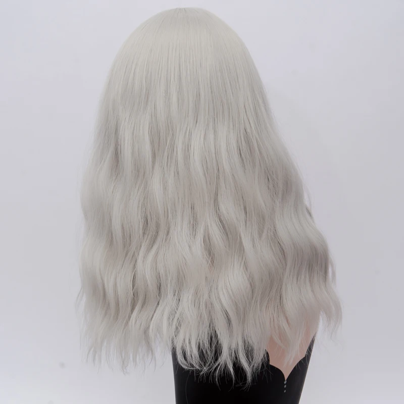 MSI Wigs длинные волнистые оранжевые парики Косплей блонд синтетический парик для белых женщин высокая температура волокна волос - Цвет: Серебристый серый