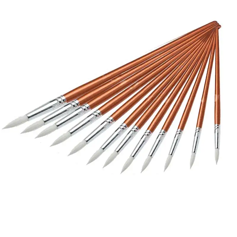 

12pcs Fine Wooden Paint For Acrylic Watercolor Oil Painting Artists Brushes Art Supplies Кисти Для Рисования Brush Pen