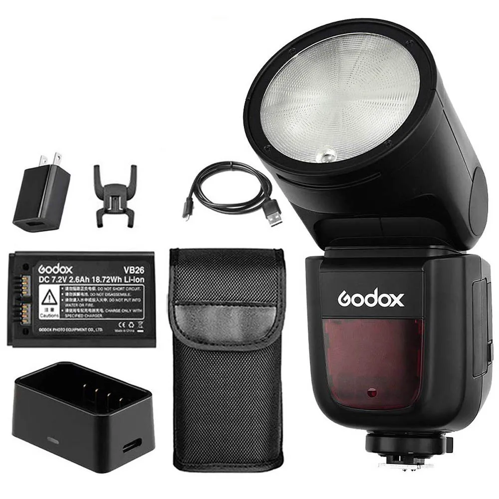 Godox V1 вспышка Speedlight 2 4G ttl HSS литий-ионная круглая головка на камеру для Canon Nikon sony