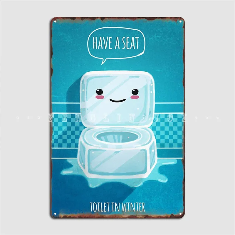 

Металлический знак для туалета зимой, кинотеатр, гараж, гостиная, индивидуальный Настенный декор, жестяной знак, плакат