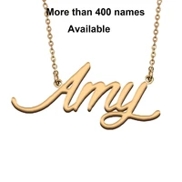 cursive initial letters name necklace for amy birthday party christmas new year graduation wedding valentine day gift
