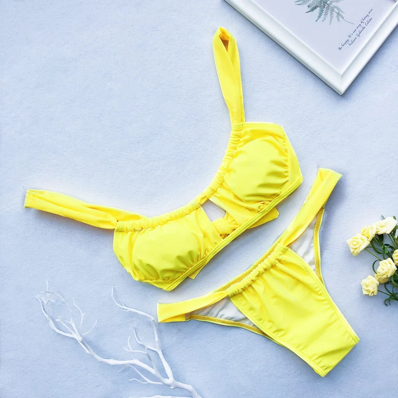 Купальник женский купальник 2019 бандажные бикини комплект Мягкий купальный