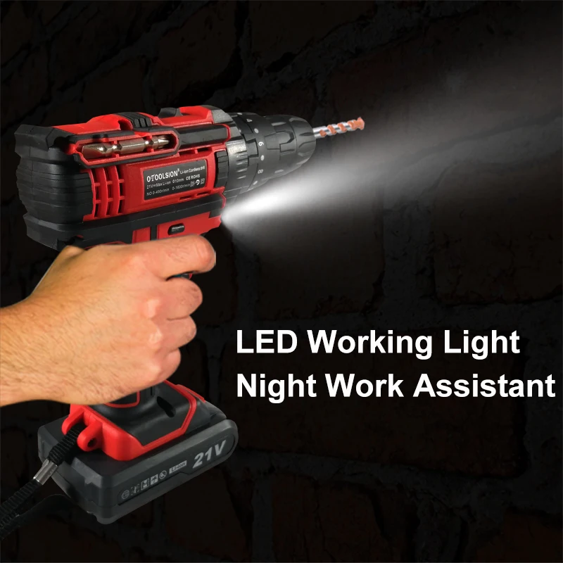 Шуруповерт ударный аккумуляторный 21 в с аккумулятором|Электрические дрели| |