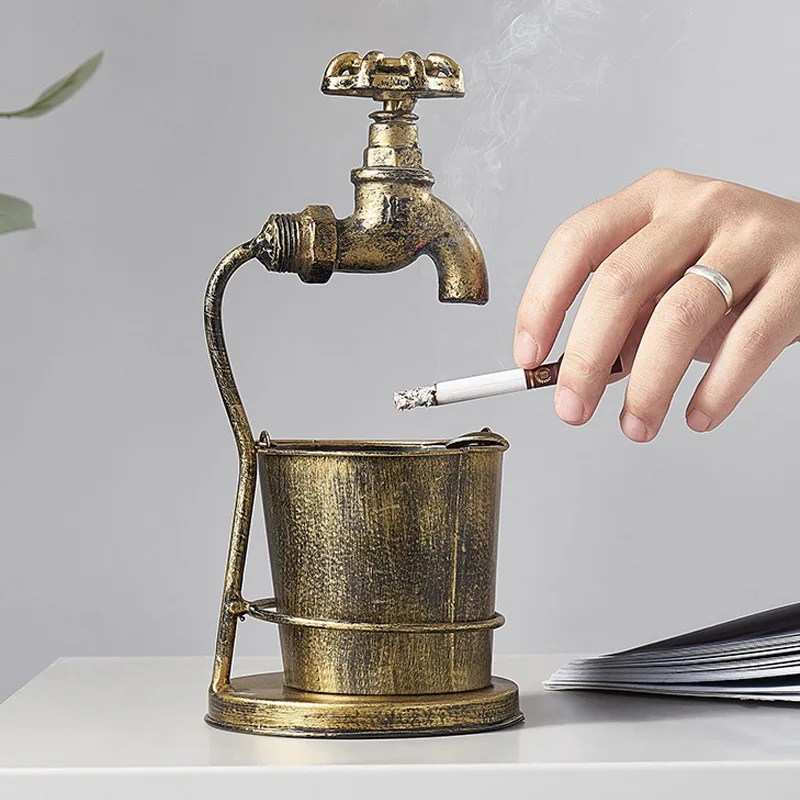 Винтажная пепельница из кованого железа ручной работы с орнаментом Необычные