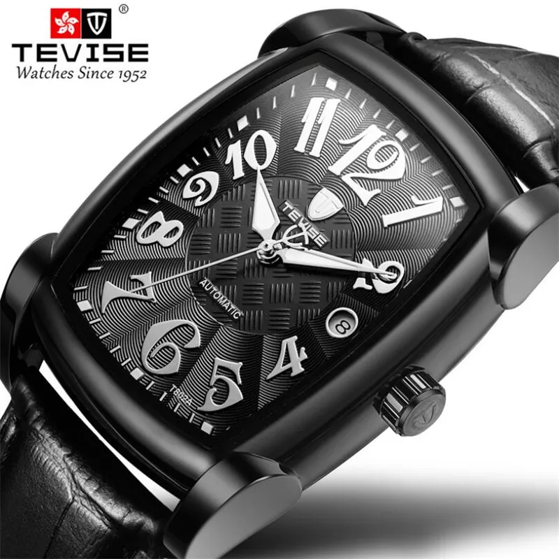 Часы наручные Мужские автоматические механические с кожаным ремешком и