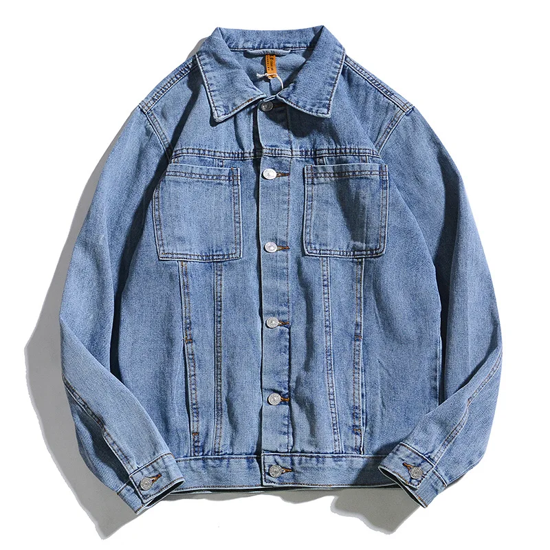 Новая весенняя Мужская джинсовая куртка в стиле хип-хоп теплая мотоциклетная