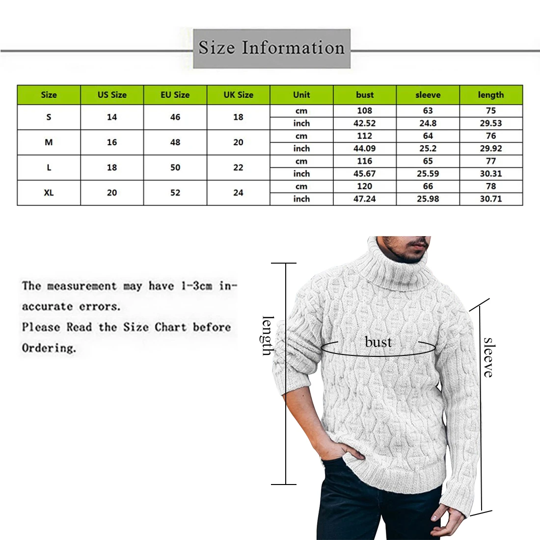 

New Mens Sweater Turtleneck Thick Warm Mens Sweaters Wool Pullover High Turtle Neck Casual Solid Fashion Sweter Pull Homme