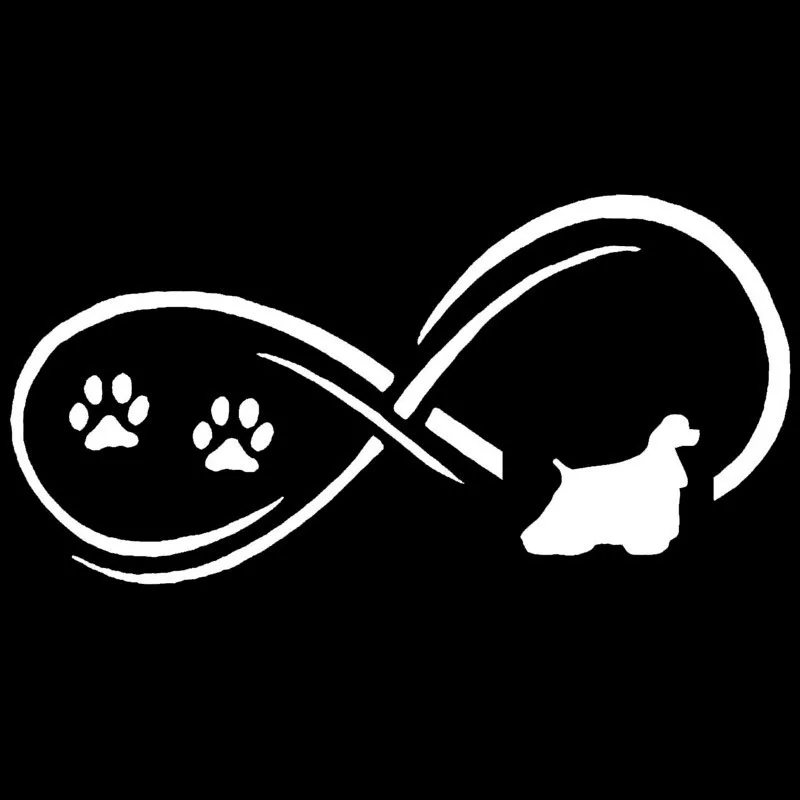 Volkrays Personality Car Sticker Cocker Spaniel Dog Paw Print Accessories Reflective Sunscreen Vinyl Decal Black/Silver 7cm*16cm |