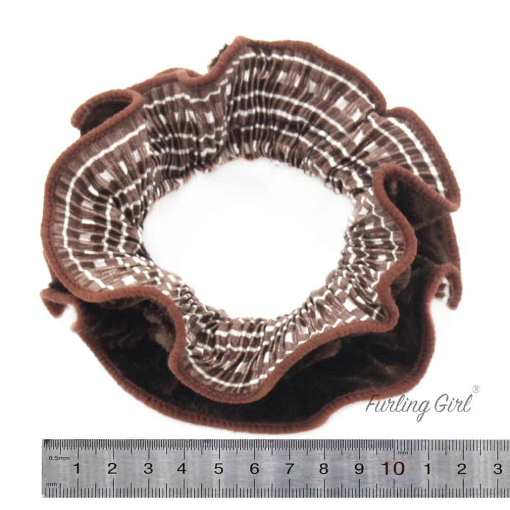 1 шт. Женская бархатная резинка для волос в двухслойную клетку |