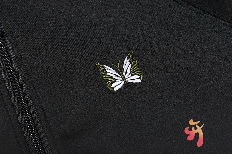 

Men's Women's AWGE Needles Sportswear High Quality Butterfly Embroidery AWGE Needles Sweatshirt Oversize Mesh Side Ribbons Pants