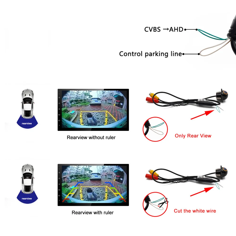 Universal CCD AHD/CVBS Car Parking Rear View Camera 180 Degree Fisheye Night Vision Waterproof Reverse Auto Backup | Автомобили и
