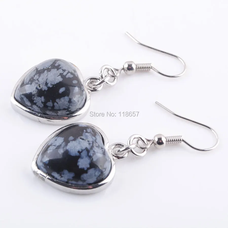 Бесплатная доставка натуральное снежное сердце с драгоценным камнем серьги из