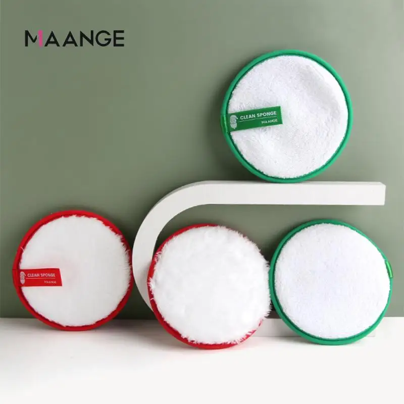 

4Pcs/bag Round Makeup Sponge Soft Fiber Flannel Powder Puff Face Makeup Cleanser Cosmetic Tool Face Wash Puff