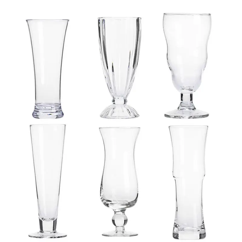 Стеклянная чашка для сока холодного напитка молочного чая чистая красная