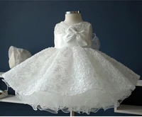 lovely infant girls first birthday dress with bow lace fluffy skirt princess christening party gowns baptism new year