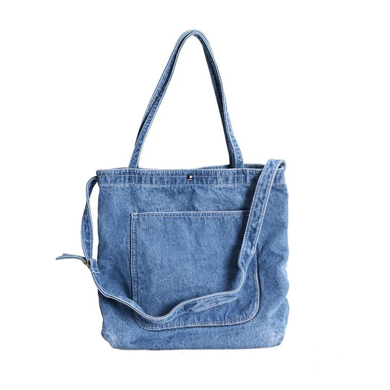 

Female Denim Bags Satchels Denim Women Shoulder Handbag Large Shopping Bag Student School Bags For Teenage Girls Wholesale