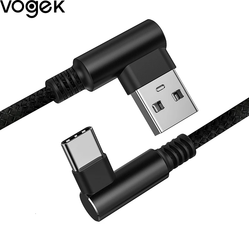 Vogek l образный USB кабель type C для Xiaomi кабели Redmi Note 7 Pro huawei зарядки телефона iPhone