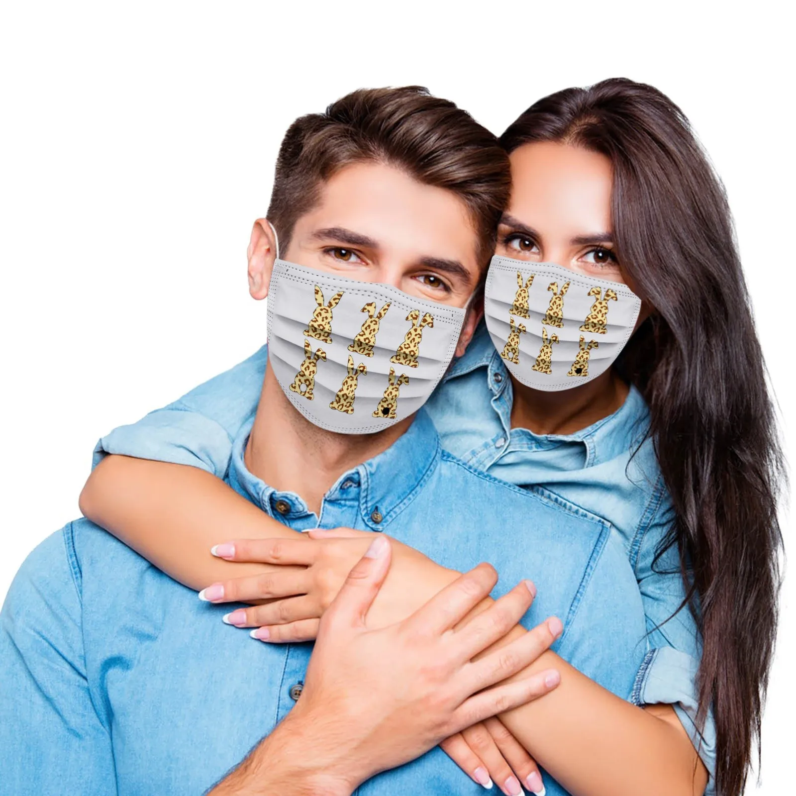 

Mascarillas Easter Bunny Eggs Print 3 -layer Disposable Face Mask Filters Masks Adults Facial Mouth Mask Mouth Caps Masque 50pcs