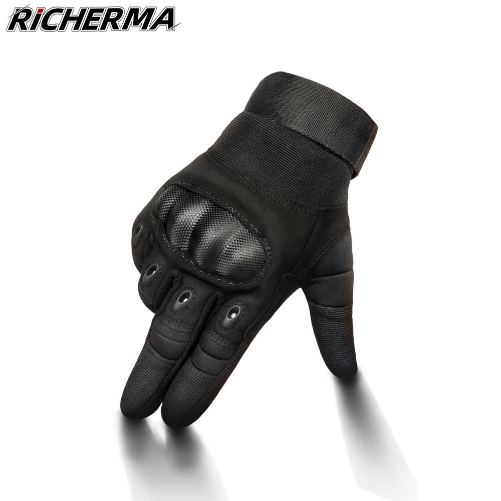 Черные мотоциклетные перчатки мужские защитные с закрытыми пальцами для рук