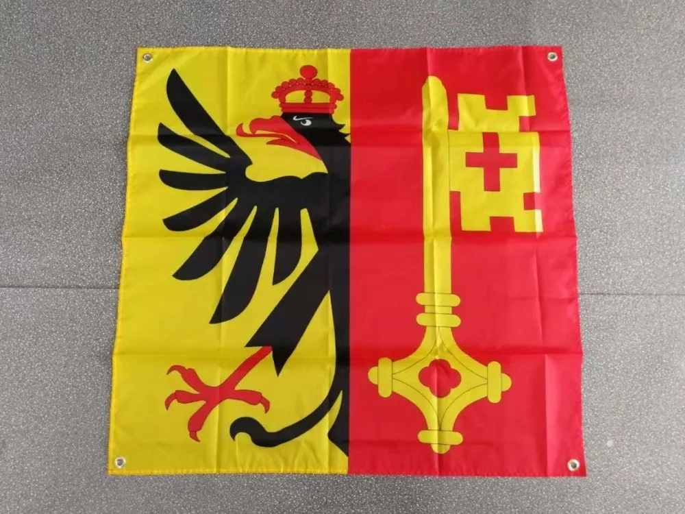 

hanging 90*90cm Imperial Eagle and a Key of St. Peter Swiss switzerland Geneva flag For Decoration