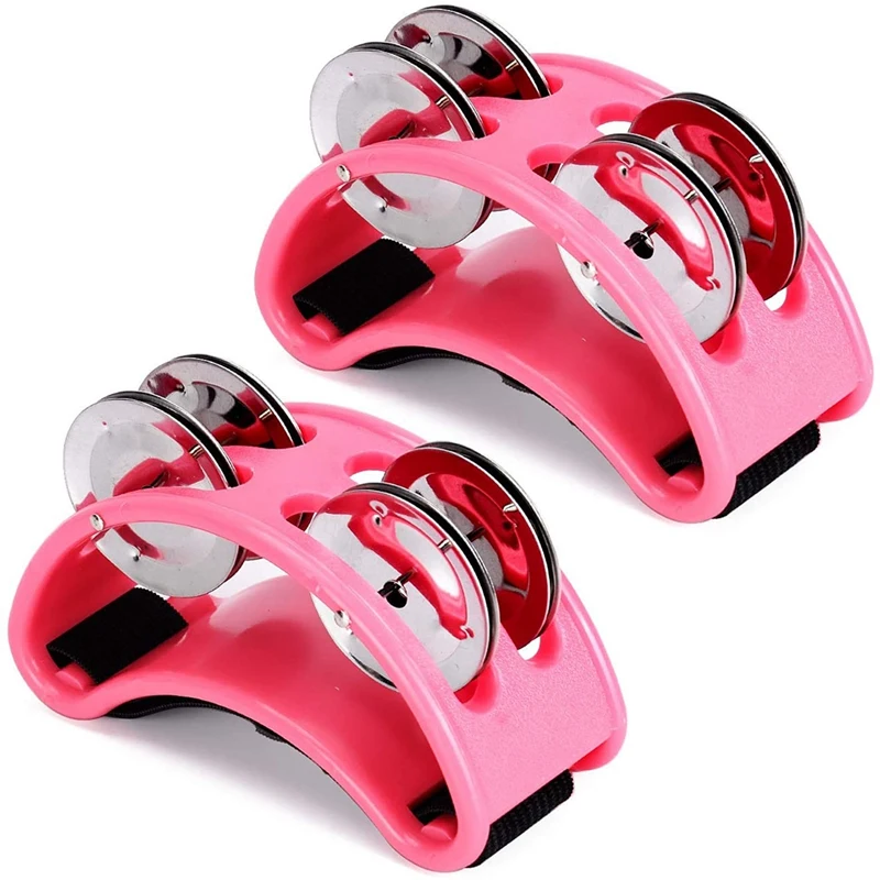 

2PCS Foot Tambourine, Percussion Musical Bells with Jingle Bells & Adjustable Strap, Drum Instrument Accessory