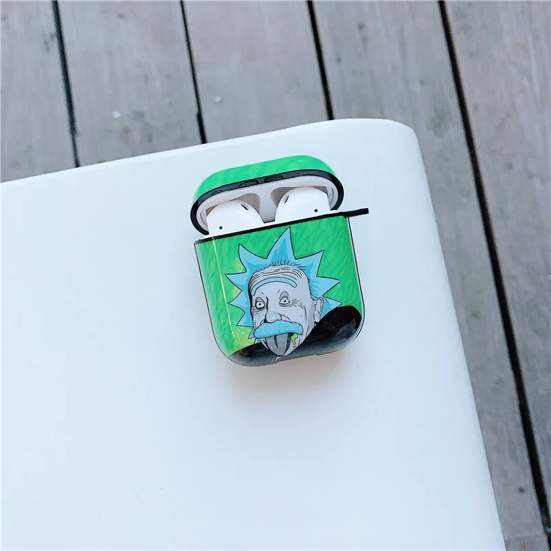 Для airpods pro Чехол с принтом Рик и Морти ученый, мягкий силиконовый чехол для Apple Airpods 1/2/3 крышка Беспроводной Bluetooth наушники чехол - Цвет: Светло-зеленый