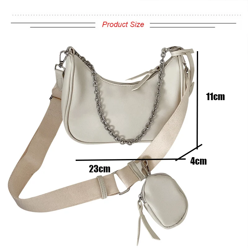 

Vintage Women's Bag Luxury Designer PU Leather Handbags Two In One Shoulder Messenger Bags Lady Solid Color Baguette Clutch 2021