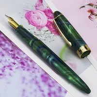 lorelei 019 resin fountain pen with converter iridium eff 0 380 5mm dark green golden clip ink pen for business office home