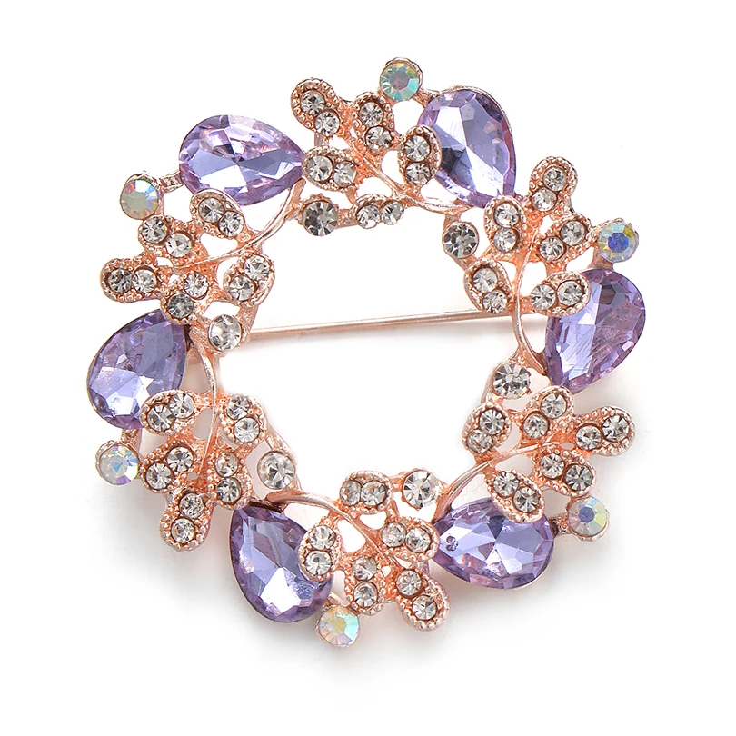 Женская брошка и заколка IYOE цветная круглая с кристаллами|Броши| |