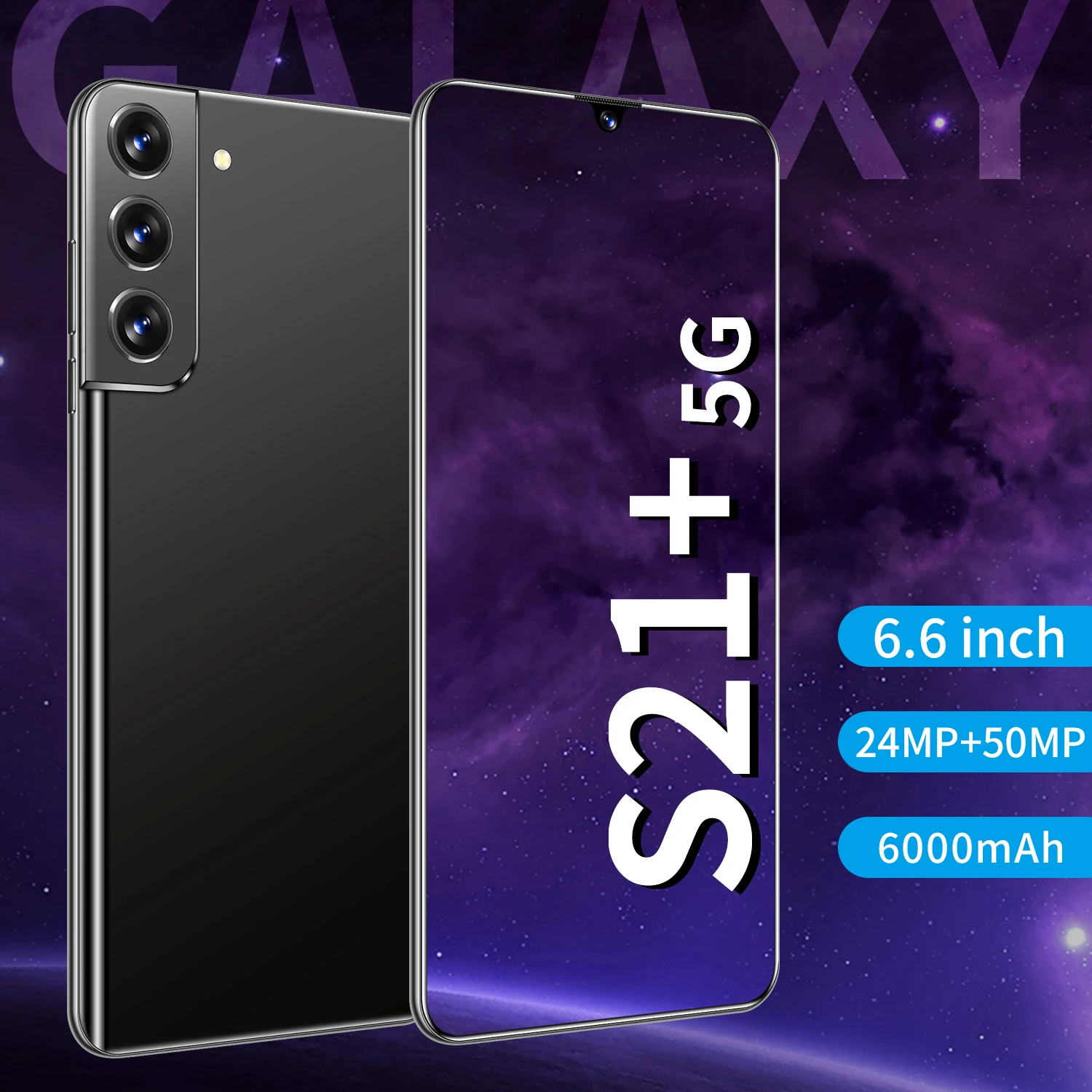 

New Arrival 2021 S21+ 6.6 Inch 8GB 256GB 10 Core Face ID Andriod Smartphones Global 5G LTE Bands 6000mAh MTK6889 Mobile Phone
