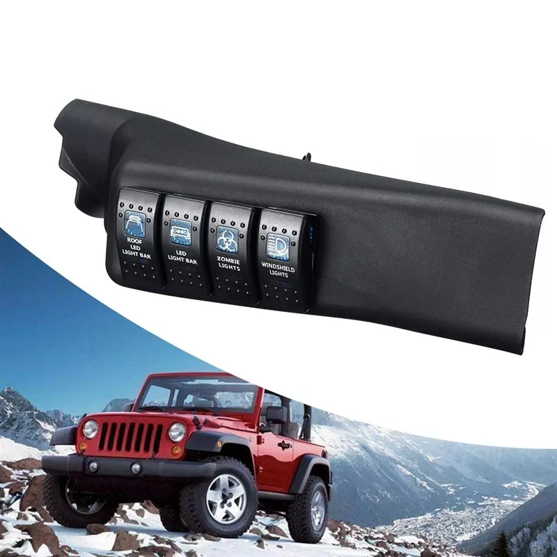 

Панель переключателей Blue A, 4 светодиодный, левая рука, для Jeep Wrangler 11-18 JK