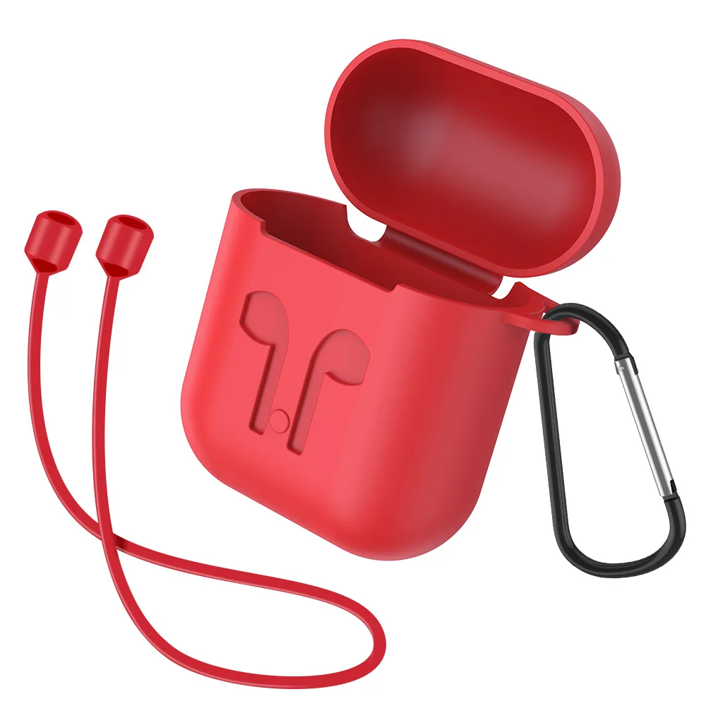 Мягкий силиконовый чехол для apple airpods водонепроницаемый чехол для наушников air pods подходит для tws i12 tws i900 i200 наушники - Цвет: Красный