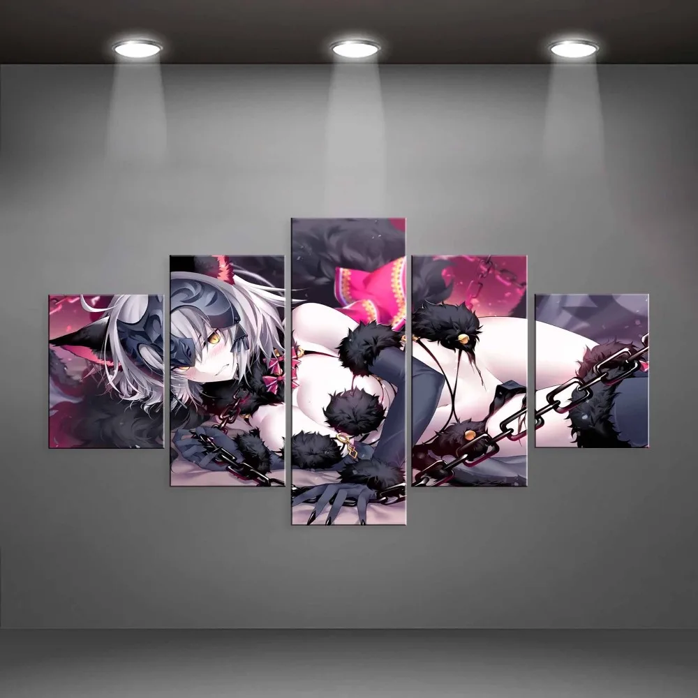

Pictures Modular Prints Painting Home Decoration Living Room Wall Art Canvas Poster 5 Fate stay night Sexy girl
