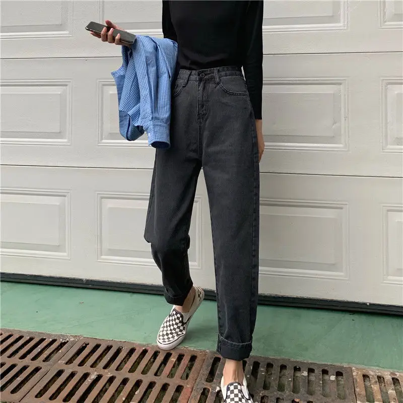 

Jeans Women High Waist Denim Vintage Straight Simple Leisure Students All-match Females Trousers Chic Daily Fashion Harajuku New