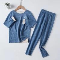 boys pajamas sets long sleeve warm cotton winter girls underwears suits 2pcs children house wear home pajamas long johns for kid