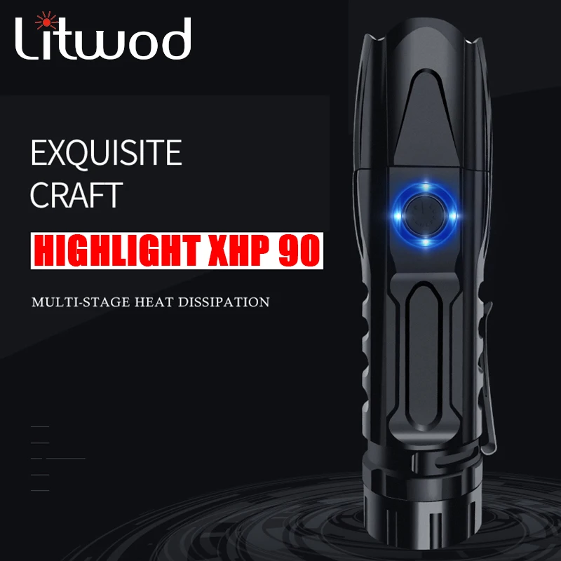 Светодиодный фонасветильник Litwod XHP90 Z35 супер яркий для охоты кемпинга мощный