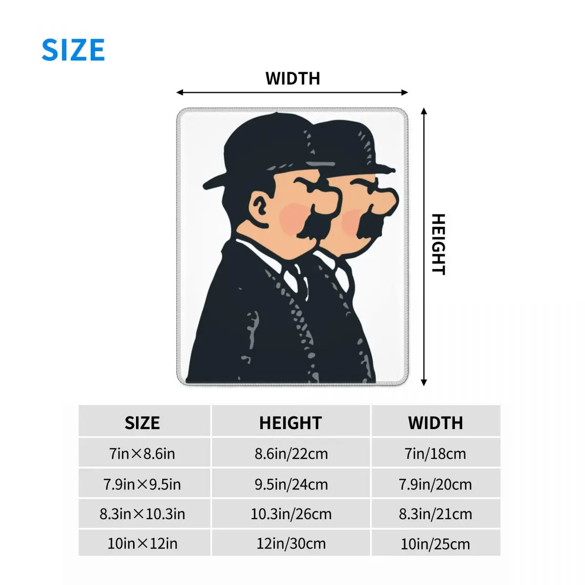 

Tintin Thomson Twins Funny Mouse Pad The Adventures of Tintin Lockedge Soft Mat Rubber Office Home Deco Mat