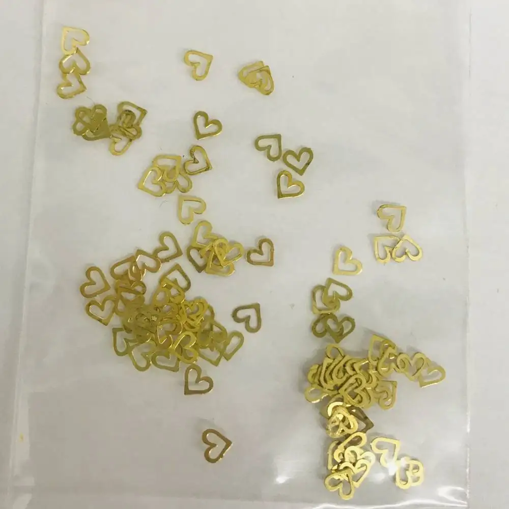 Gold Metal Nail Decals Ultra-thin Flakes Nail Bling Rhinestone Cute 3D Nail Art Decorations Charm Nail Art OPP Bags Packing
