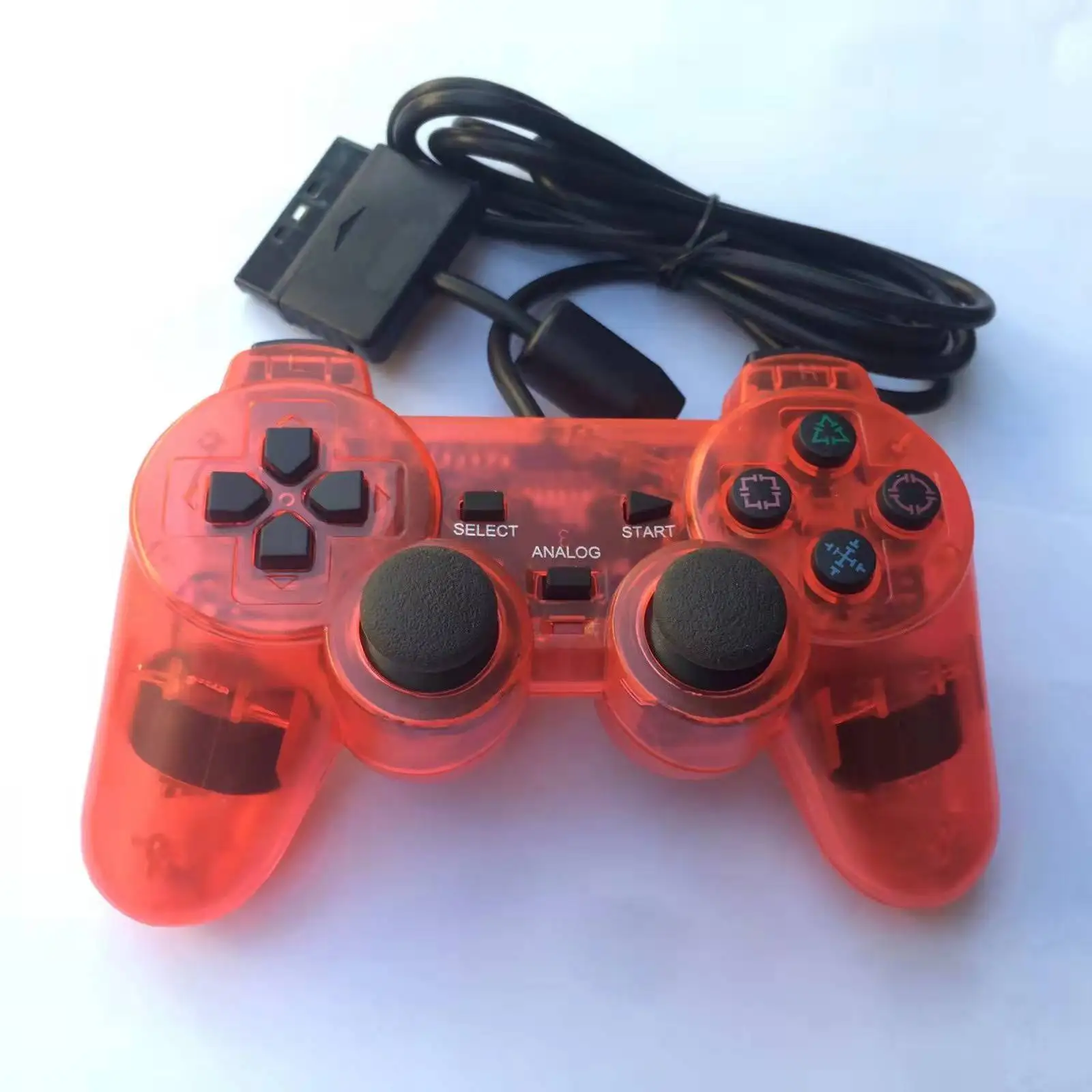 

Wired Gamepad Transparent Red/purple/blue/black Game Controller Handle Suitable For PS2 Handle Gaming Devices Touch Sensitive