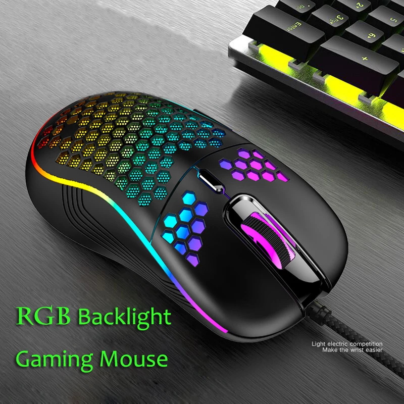 2022 gaming mouse gamer usb wired mice rgb backlight 6 keys mouse for pc gaming mouse laptop computer game mouse hollow free global shipping