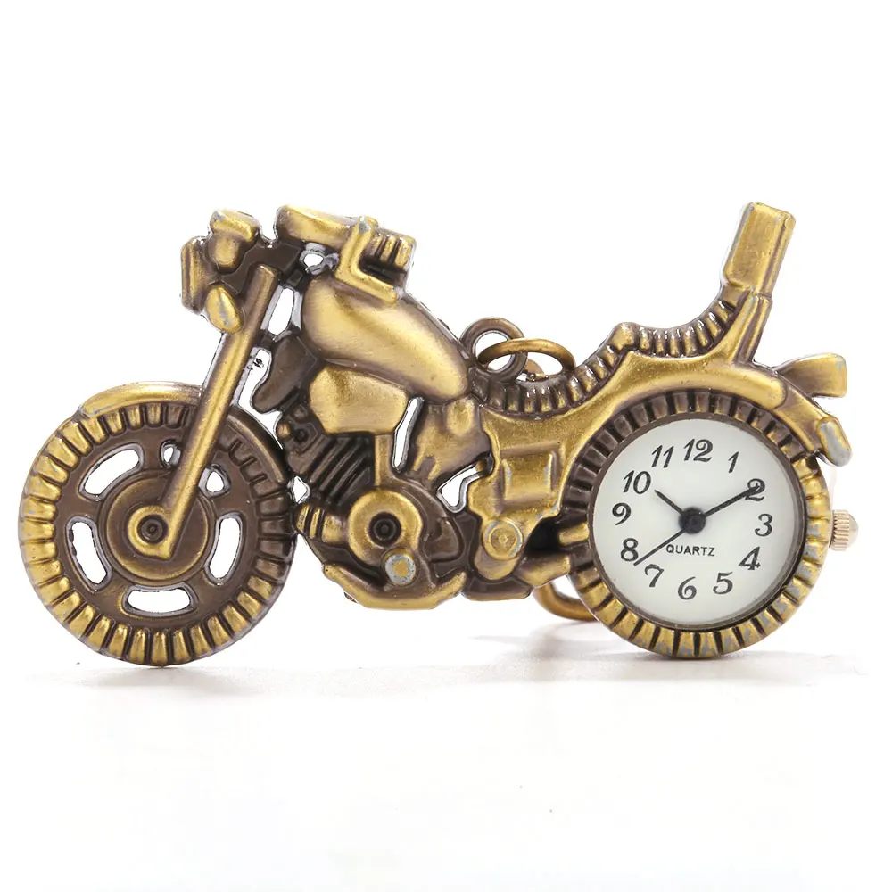 

8918Motorcycle exquisite retro hollow fashion trend copper color small Creative retro gift value exquisite pocket watch