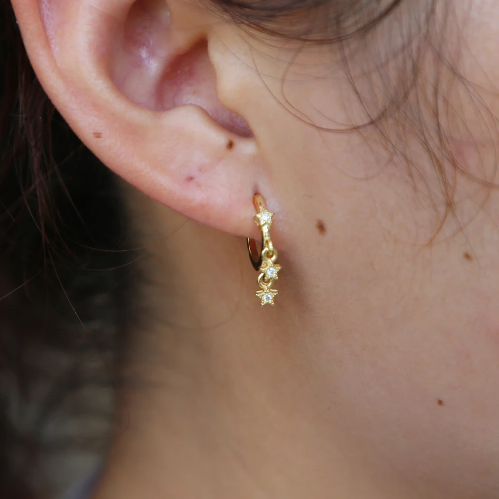 Женские серьги из стерлингового серебра 925 пробы с изысканной звездой и