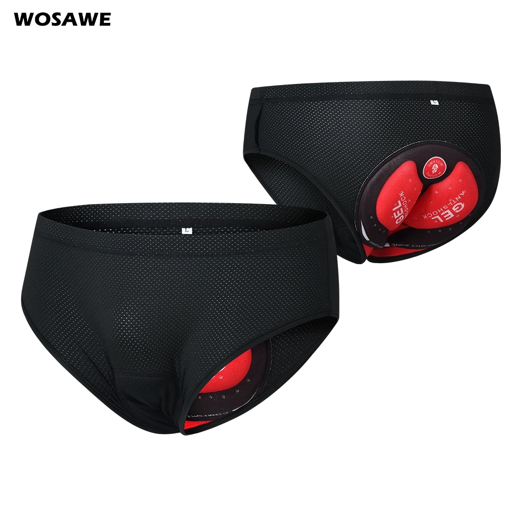

WOSAWE Breathable Cycling Shorts Underwear 5D Gel Pad Shockproof Bicycle Underpant MTB Road Bike Underwear Man Triangle Shorts
