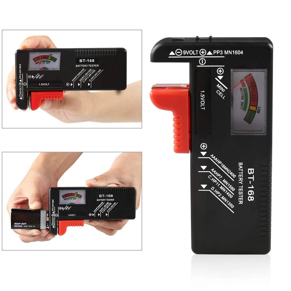 

Universal BT168 Digital Battery Tester Volt Checker For AA AAA 9V Button Multiple Size Battery Tester Voltage Meter Tools BT-168