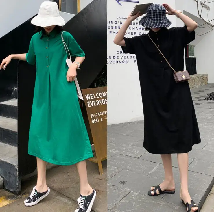 Новинка 2019 Брендовое летнее платье для беременных женщин свободная версия