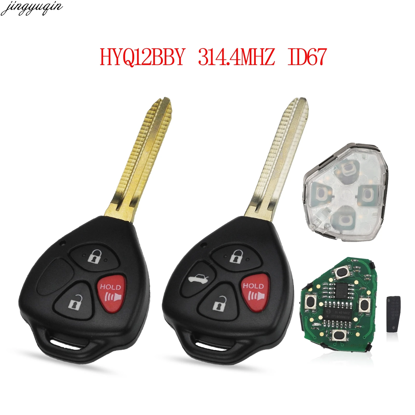 

Jingyuqin 3/4 Buttons Remote Car Key HYQ12BBY 314.4 MHZ ID67 For Toyota Camry Avalon Corolla Matrix RAV4 Yaris Venza tC xA xB xC
