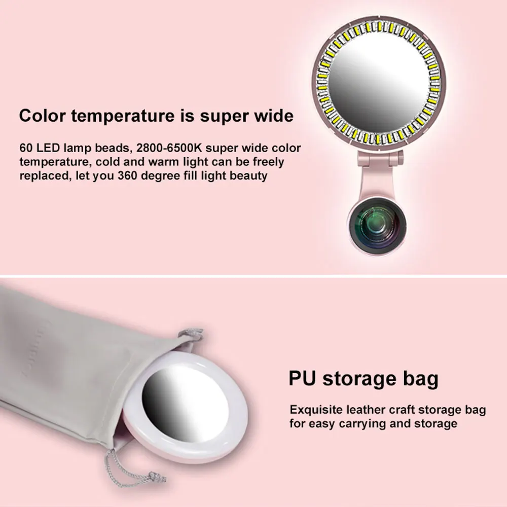 USB зарядка селфи объектив вспышка портативная светодиодная камера мобильный