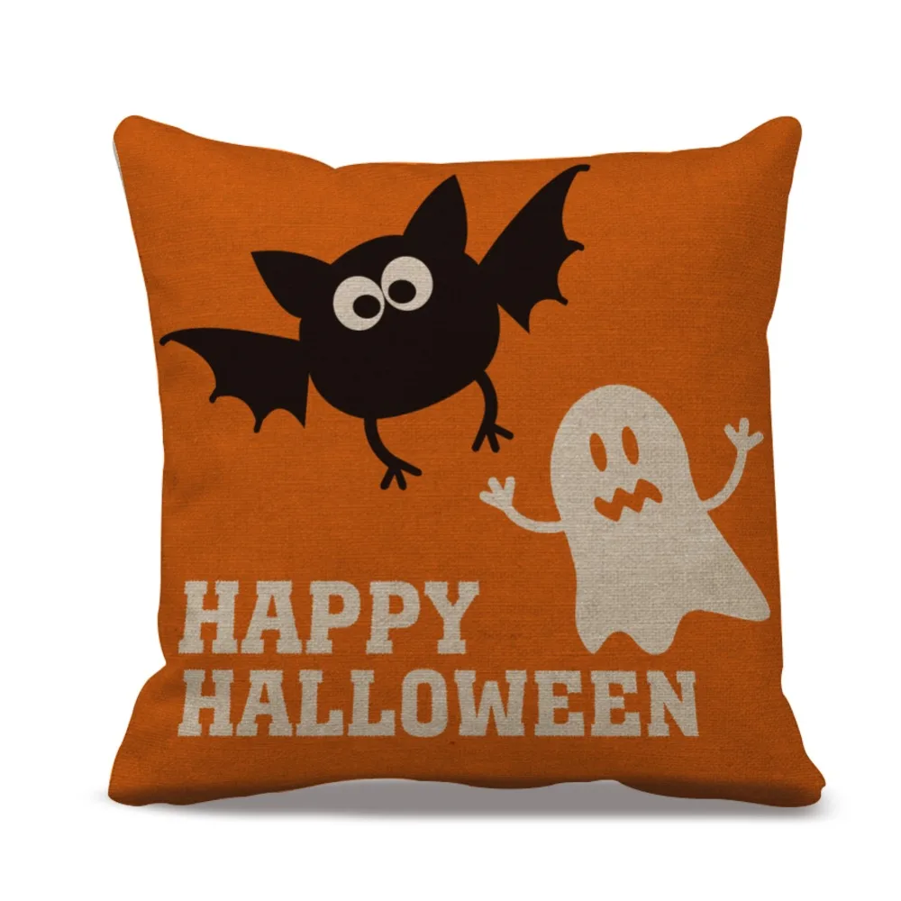 

Счастливые искусственные Чехлы, индивидуальный чехол для подушки, чехол с рисунком летучей мыши и призрака, свадебный подарок для новорожд...